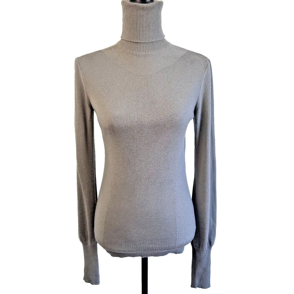 Patrizia Pepe Firenze Gray Cashmere Turtleneck Sweater Women's IT 44 US M Italy